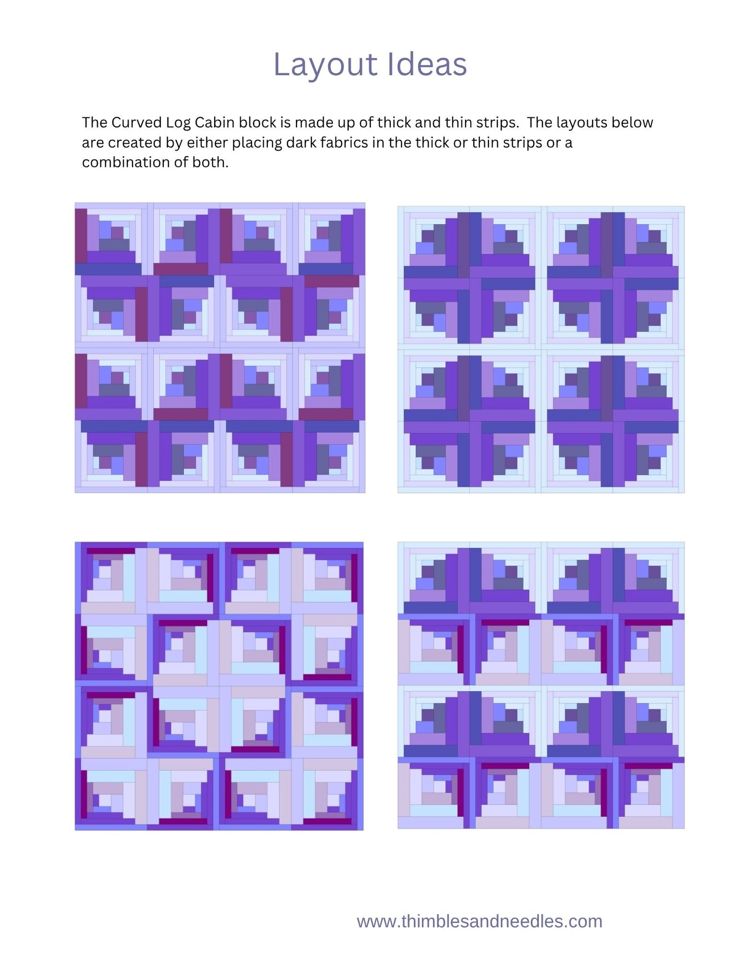 Curved Log Cabin Foundation Paper Piecing (FPP) Pattern
