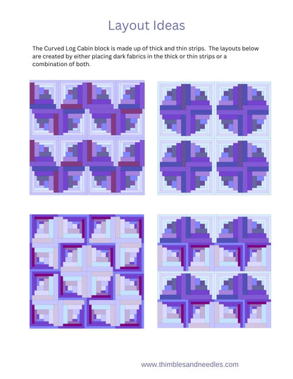Curved Log Cabin Foundation Paper Piecing (FPP) Pattern