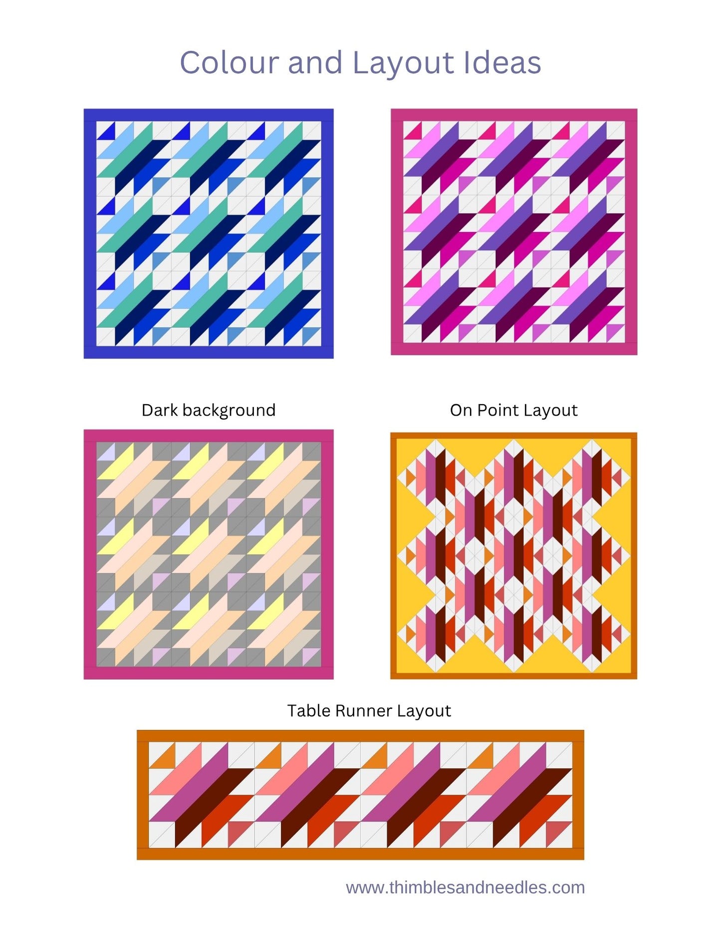 Diagonal Strips Block 3 Foundation Paper Piecing (FPP) Pattern