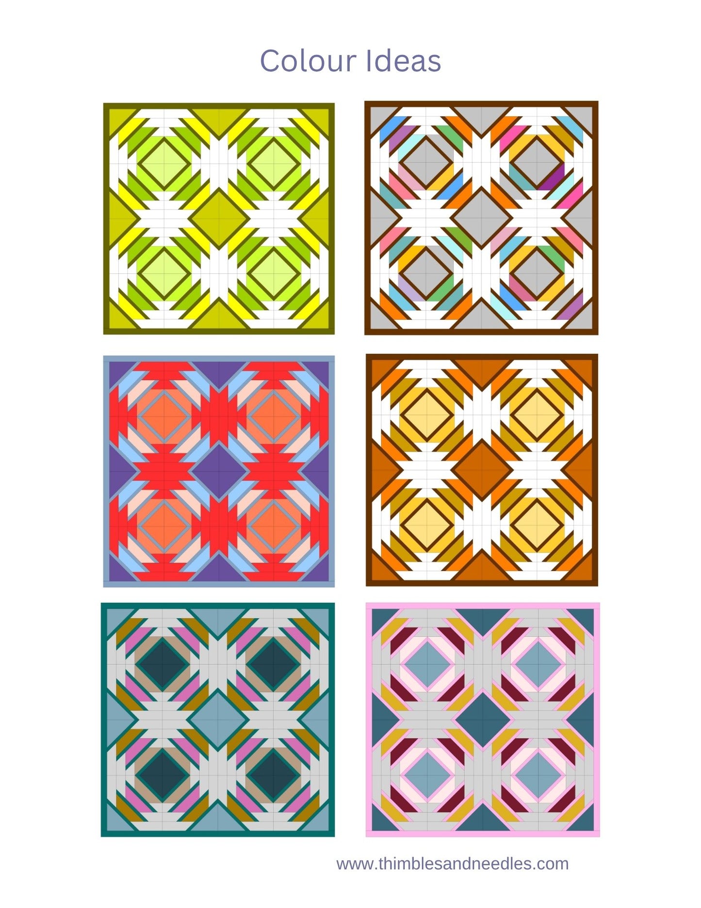 Quarter Pineapple Foundation Paper Piecing (FPP) Pattern