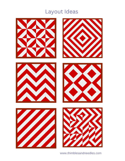 Diagonal Strips Block 1 Foundation Paper Piecing (FPP) Pattern