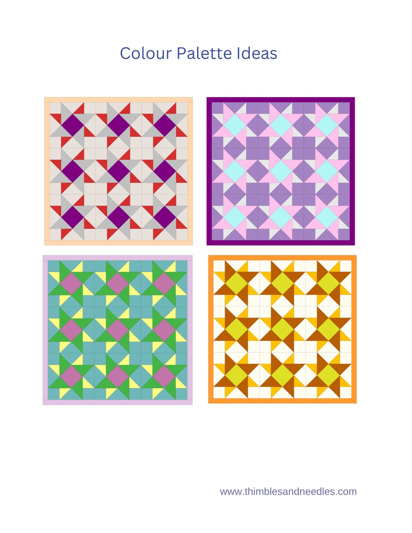 Foundation paper pieced Pirouette Star quilt block pattern by Thimbles and Needles