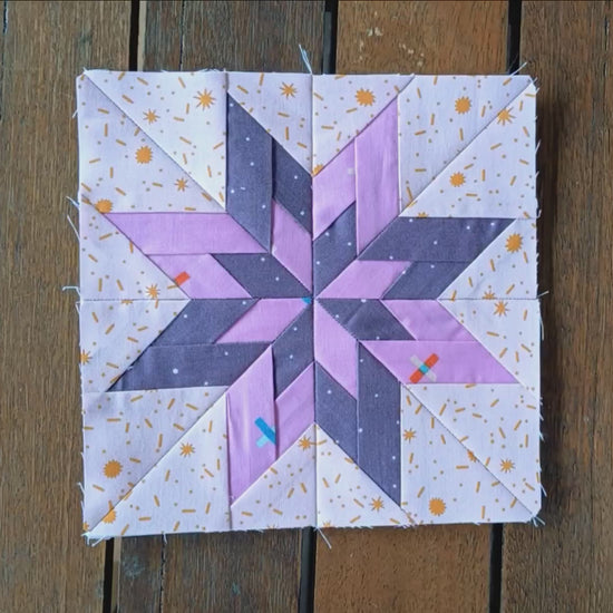 Nested Star double lemoyne star foundation paper piecing pattern by Thimbles and Needles