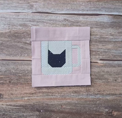 Cat Mug Foundation Paper Piecing (FPP) Pattern