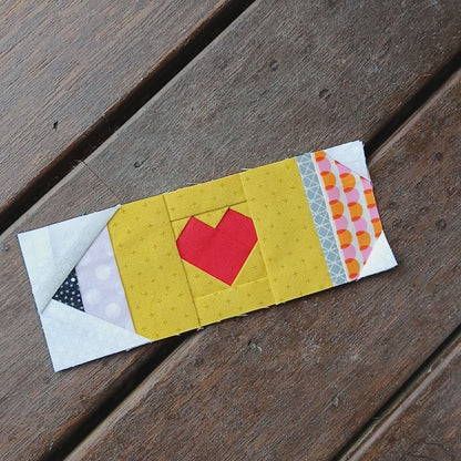 Pencil Heart Foundation Paper Piecing (FPP) Pattern