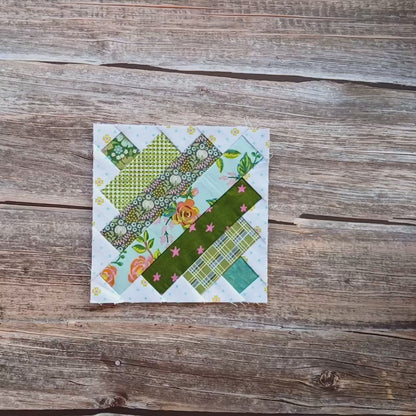 Diagonal Strips Block 2 Foundation Paper Piecing (FPP) Pattern