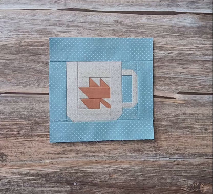 Autumn Leaf Mug Foundation Paper Piecing (FPP) Pattern