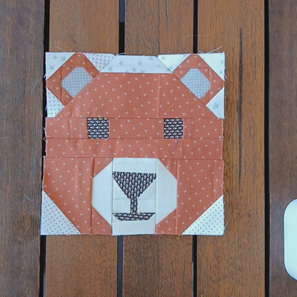 Bear Face Foundation Paper Piecing (FPP) Pattern