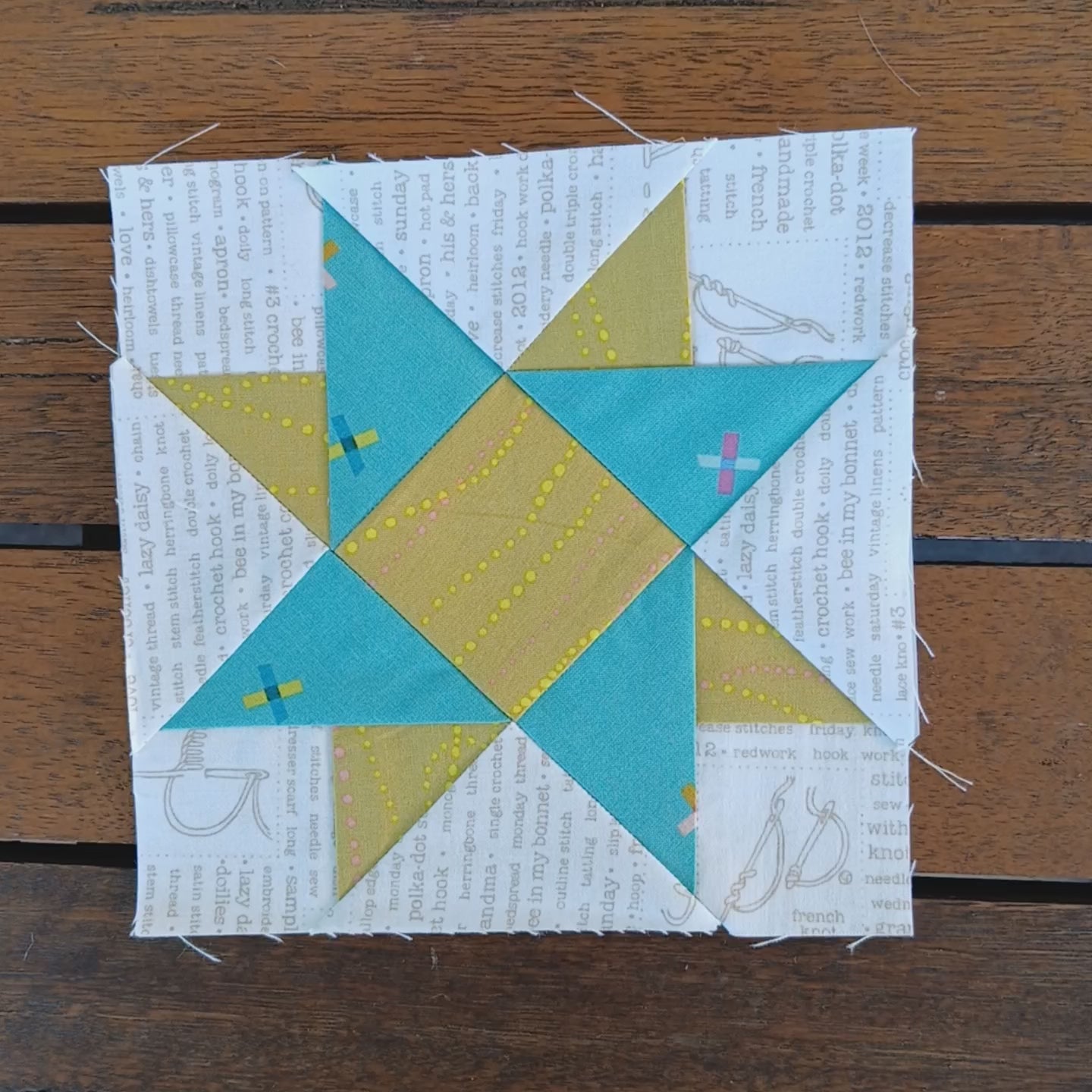 Foundation paper pieced Pirouette Star quilt block pattern by Thimbles and Needles