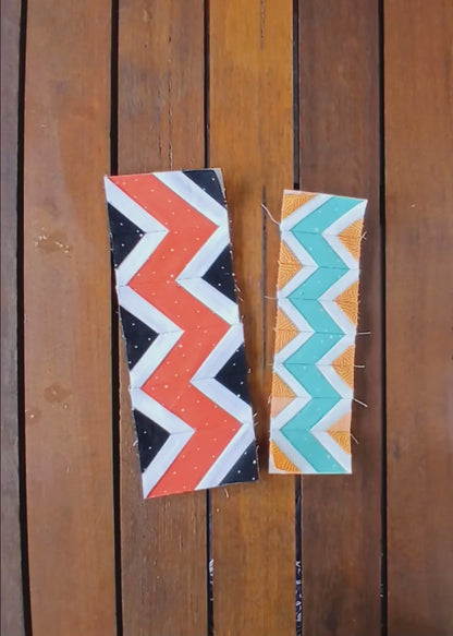 Zigzag quilt border foundation paper piecing pattern