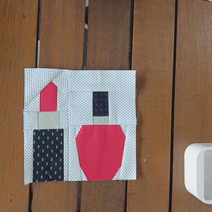 Lipstick and Nail Polish Foundation Paper Piecing (FPP) Pattern