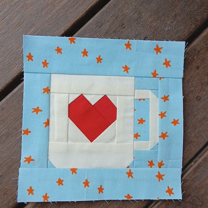 Heart Mug Foundation Paper Piecing (FPP) Pattern