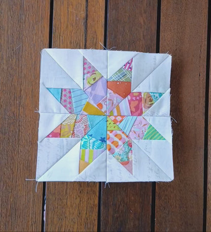 Crazy Patchwork Star foundation paper pieced pattern by Thimbles and Needles