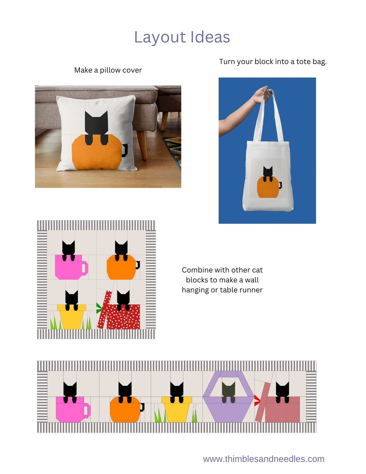 Pumpkin Cat Foundation Paper Piecing (FPP) Pattern